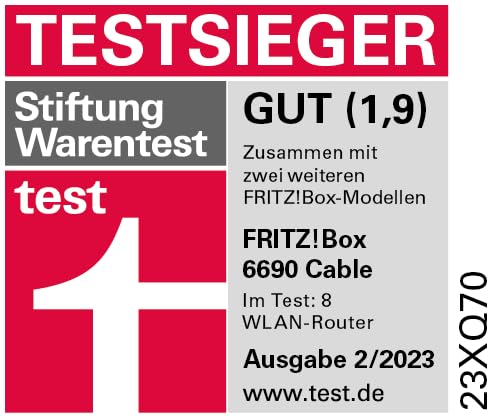 FRITZ! Box 6690 Cable – DOCSIS 3.1 Kabelrouter mit Wi-Fi 6 & 2.5G LAN – Produktansicht 3