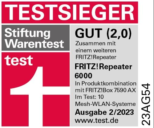 FRITZ!Repeater 6000 – Wi-Fi 6 Tri-Band Repeater mit 2.5G LAN – Produktansicht 4