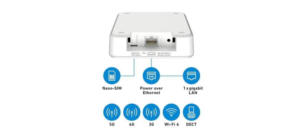 FRITZ! Box 6860 5G Router – WiFi 6 bis zu 3000 MBit/s, PoE+, DECT-Basis – Produktansicht 7