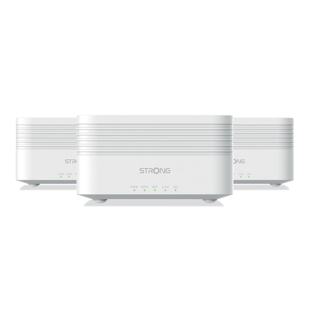 STRONG Atria Mesh AX3000 WiFi 6 Erweiterungsset (3er-Packung) – Dual-Band Abdeckung, Gigabit-Ports, Weiß – Produktansicht 1