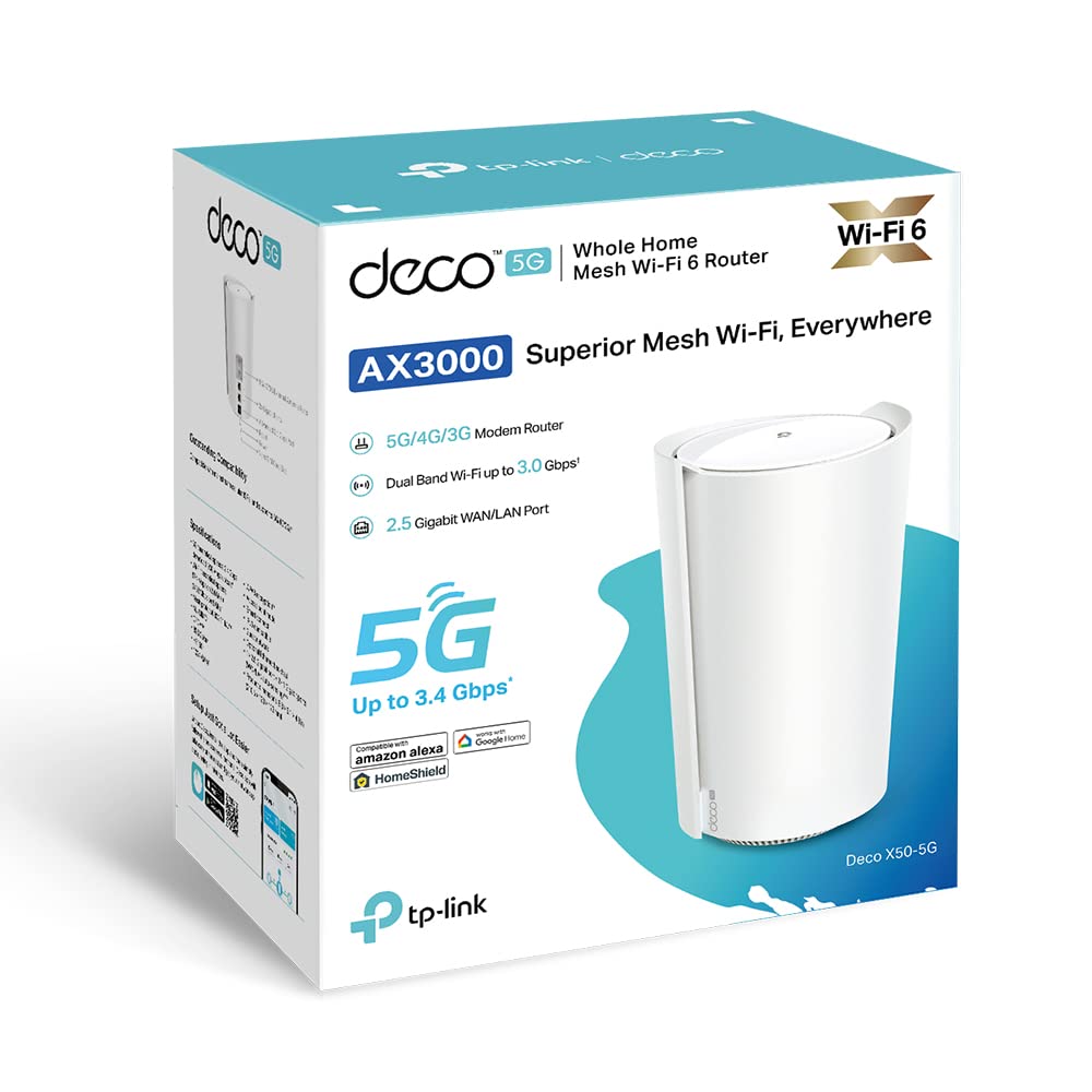 TP-Link Deco X50-5G – Wi-Fi 6 AX3000 5G Router mit SIM-Slot & Mesh-Unterstützung – Produktansicht 2