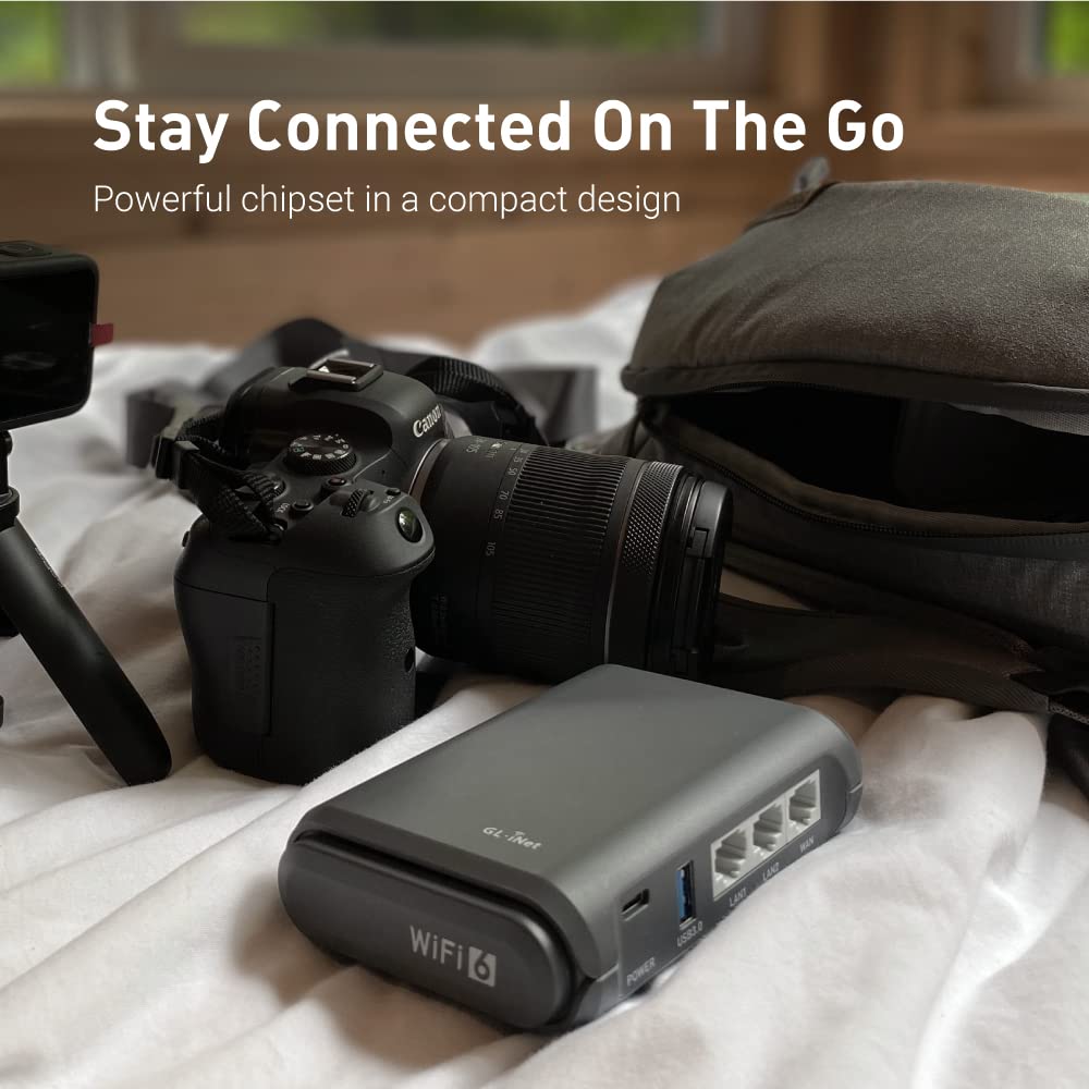 GL.iNet AXT1800 (Slate AX) – Mobiler Wi-Fi 6 Reise-Router mit VPN & Gigabit-Ports – Produktansicht 4