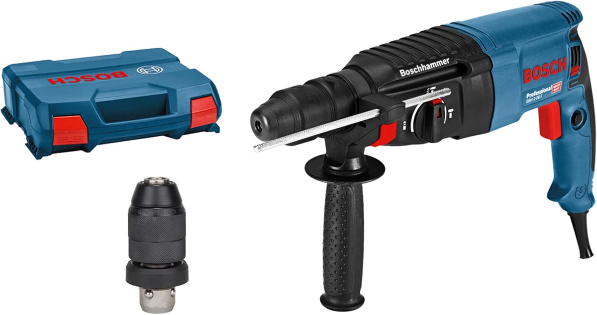 Bosch PRO Bohrhammer GBH 2-26 F (Leistung 830 Watt, Wechselfutter SDS-plus, inkl. Zusatzhandgriff, Tiefenanschlag, Maschinent