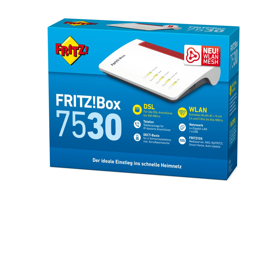 AVM FRITZ! Box 7530 WLAN AC+N Router – VDSL Supervectoring, Mesh, DECT-Basis, Mediaserver – Produktansicht 4