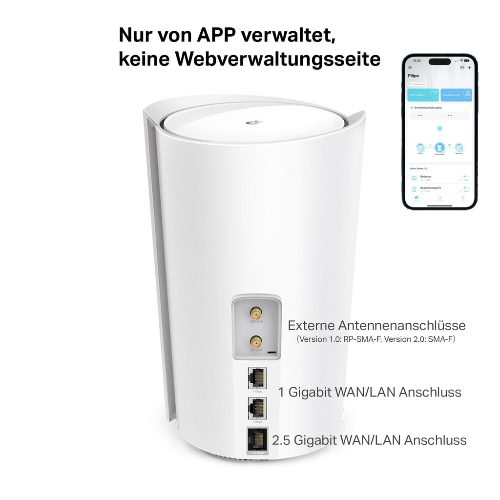 TP-Link Deco X50-5G – Wi-Fi 6 AX3000 5G Router mit SIM-Slot & Mesh-Unterstützung – Produktansicht 9