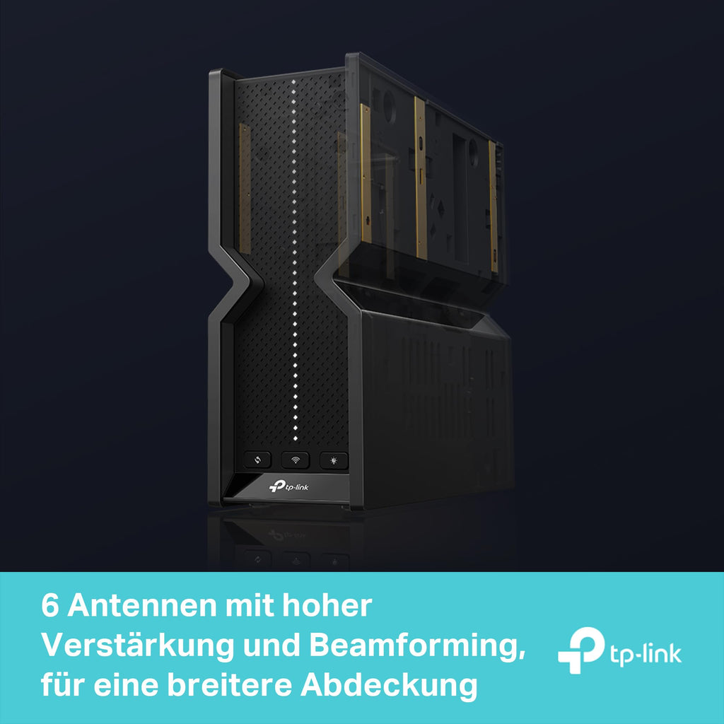 TP-Link Archer BE550 – Wi-Fi 7 BE9300 Tri-Band Router mit 2.5G Ports & VPN – Produktansicht 4