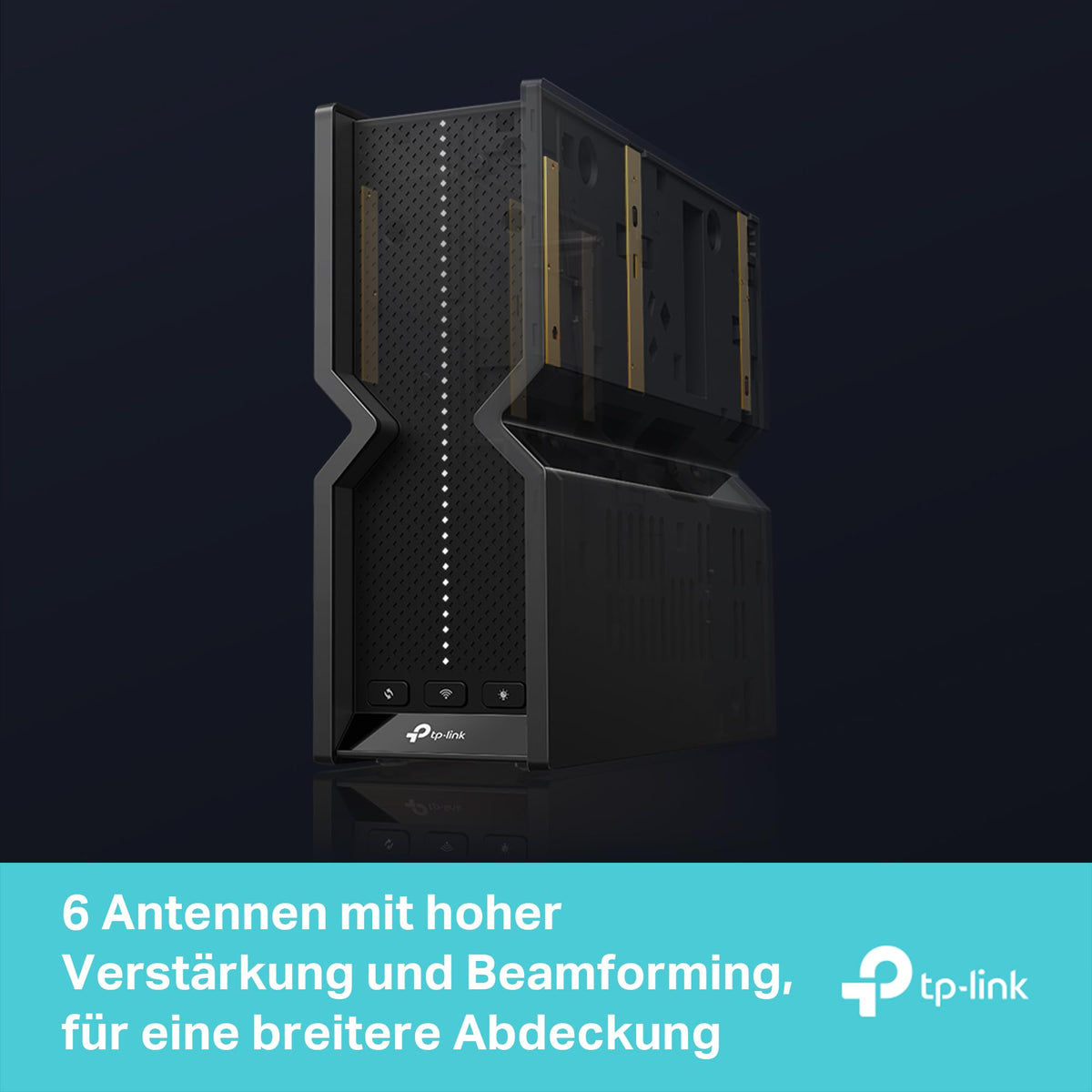 TP-Link Archer BE550 – Wi-Fi 7 BE9300 Tri-Band Router mit 2.5G Ports & VPN – Produktansicht 4