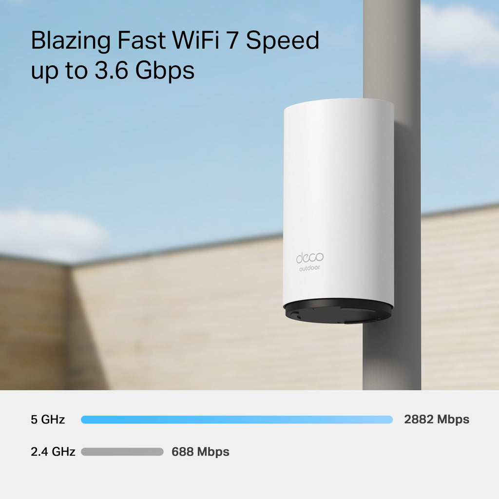 TP-Link Deco BE25 Outdoor WiFi 7 Router – Dual-Band, 2× 2.5G Ports, PoE/AC-Stromversorgung – Produktansicht 8