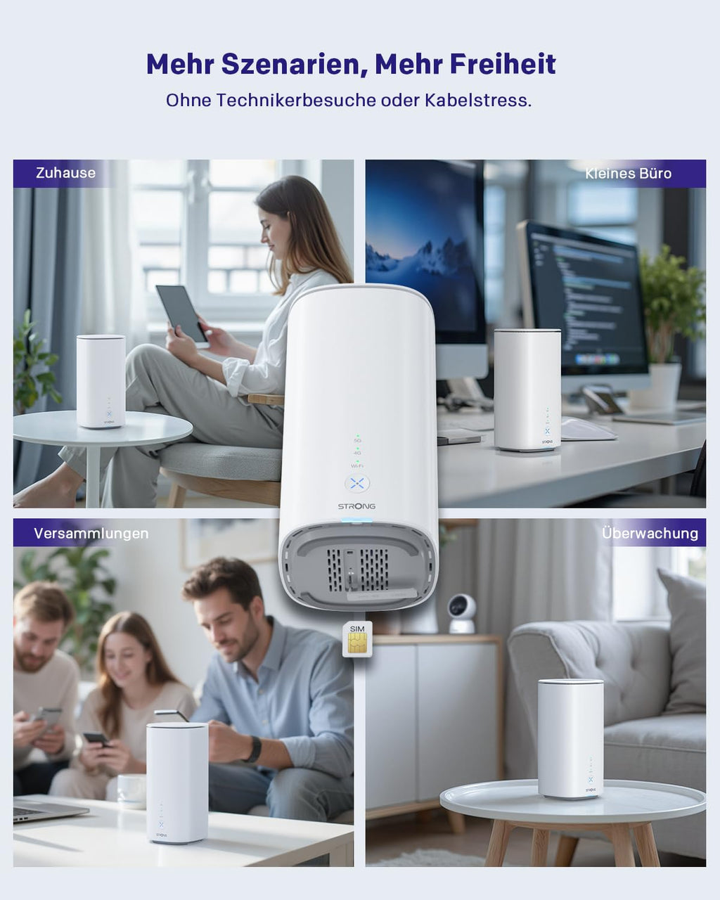 STRONG 5G WLAN Router – Wi-Fi 6 AX3000 Mobiler Hotspot mit Dual-LAN – Produktansicht 3