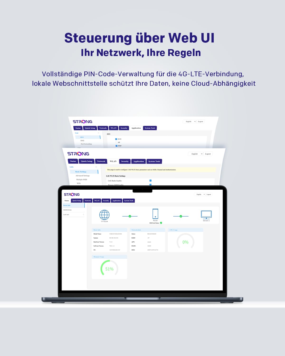STRONG 5G WLAN Router – Wi-Fi 6 AX3000 Mobiler Hotspot mit Dual-LAN – Produktansicht 4