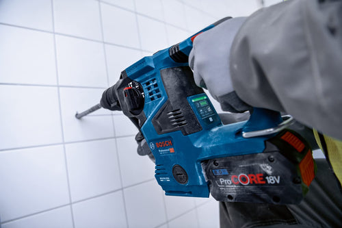 Bosch PRO 18 V System Akku Bohrhammer GBH 18 V-28 C (inkl. Zusatzhandgriff, Fetttube, Einlage, L-BOXX, ohne Akku/Ladegerät) –