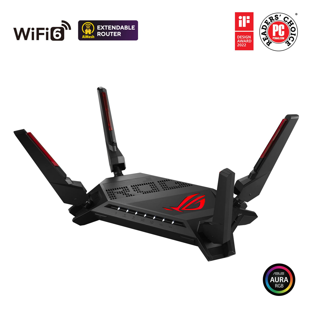 ASUS ROG Rapture GT-AX6000 – Wi-Fi 6 Gaming Router mit Dual-2.5G Ports – Produktansicht 4