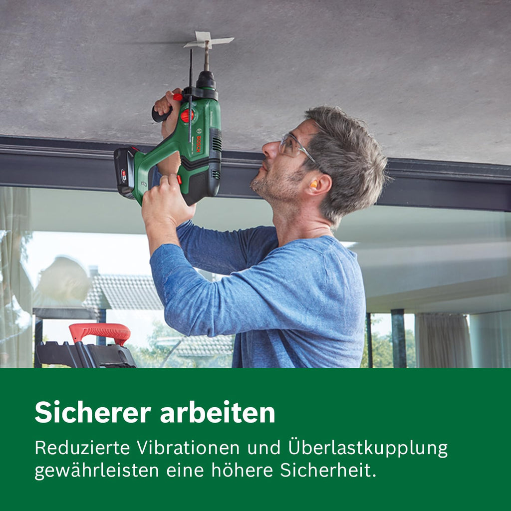 Bosch Akku-Bohrhammer UniversalHammer 18 V (1x Akku 4,0 Ah; 18 Volt System; zum Bohren, Hammerbohren, Meißeln und Schrauben; 