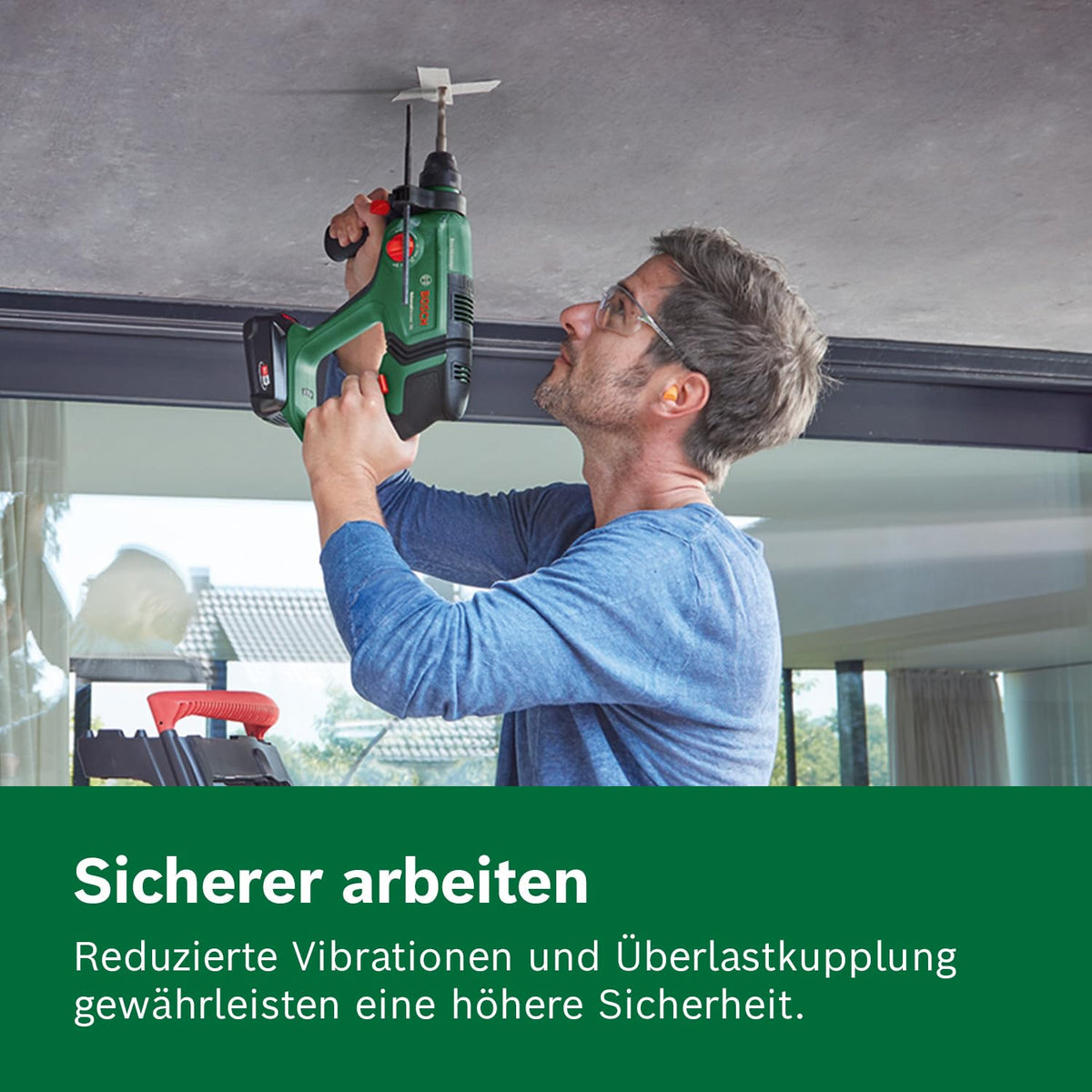 Bosch Akku-Bohrhammer UniversalHammer 18 V (1x Akku 4,0 Ah; 18 Volt System; zum Bohren, Hammerbohren, Meißeln und Schrauben; 
