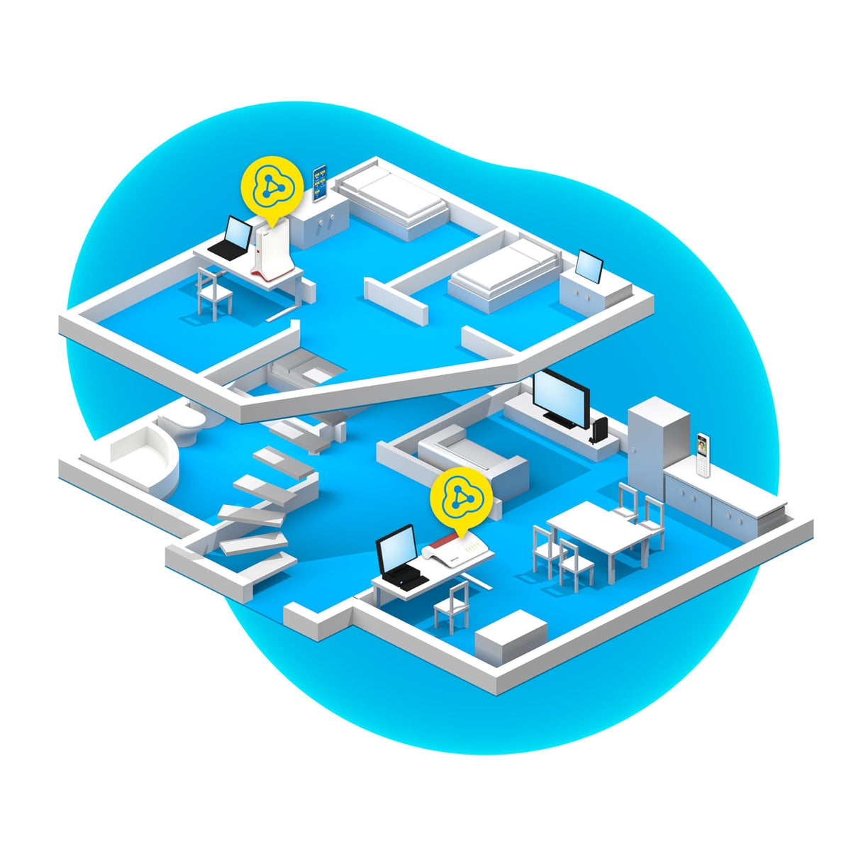 FRITZ!Repeater 6000 – Wi-Fi 6 Tri-Band Repeater mit 2.5G LAN – Produktansicht 5