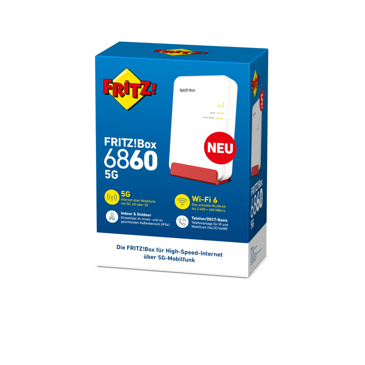 FRITZ! Box 6860 5G Router – WiFi 6 bis zu 3000 MBit/s, PoE+, DECT-Basis – Produktansicht 6