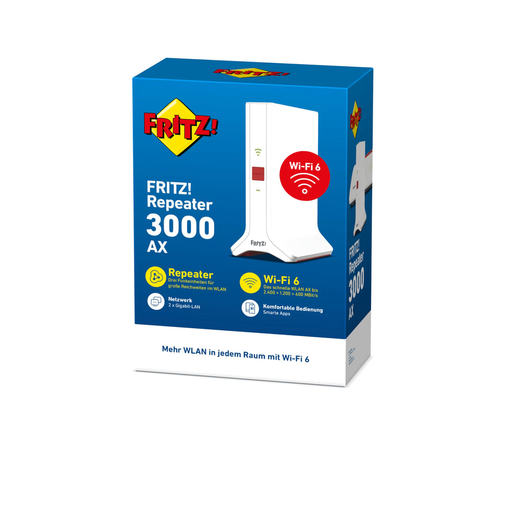 FRITZ!Repeater 3000 AX – WiFi 6 Tri-Band Repeater, bis zu 4200 MBit/s – Produktansicht 5