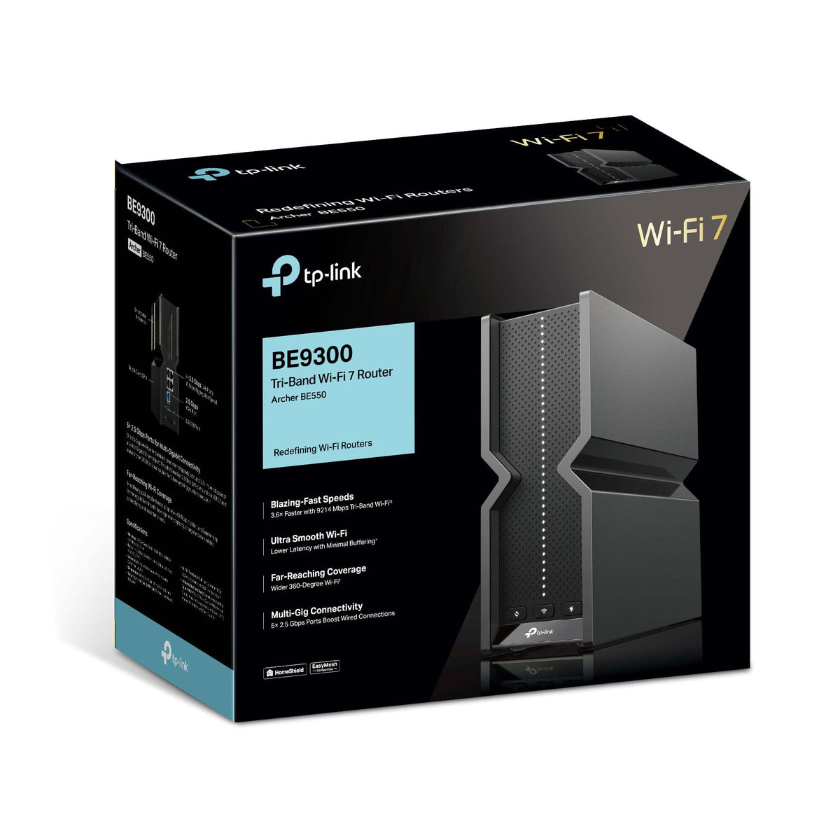 TP-Link Archer BE550 – Wi-Fi 7 BE9300 Tri-Band Router mit 2.5G Ports & VPN – Produktansicht 2