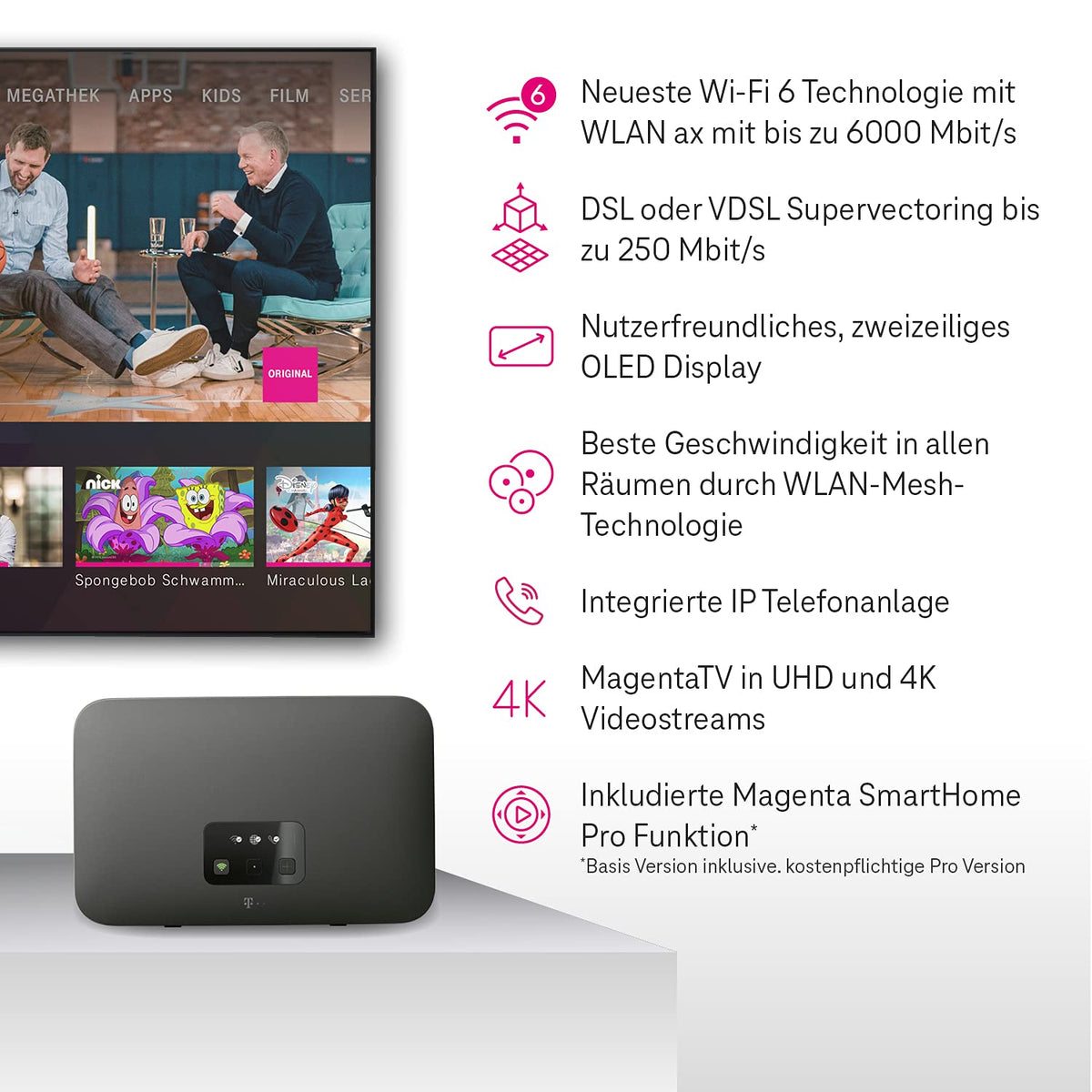 Telekom Speedport Smart 4 – Wi-Fi 6 Mesh Router mit SmartHome & DECT-Basis – Produktansicht 6