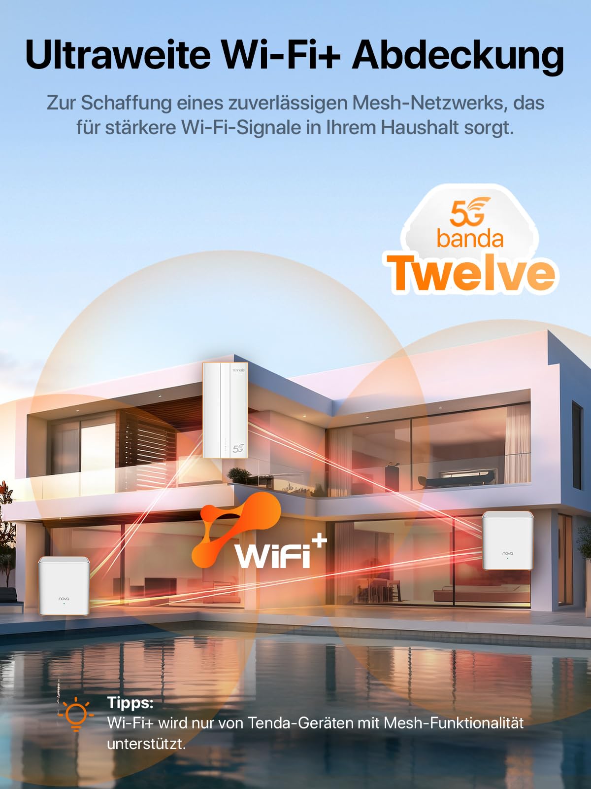 Tenda 5G01 – 5G Wi-Fi 6 Router für Nano-SIM mit Gigabit-Port & Mesh+ – Produktansicht 9