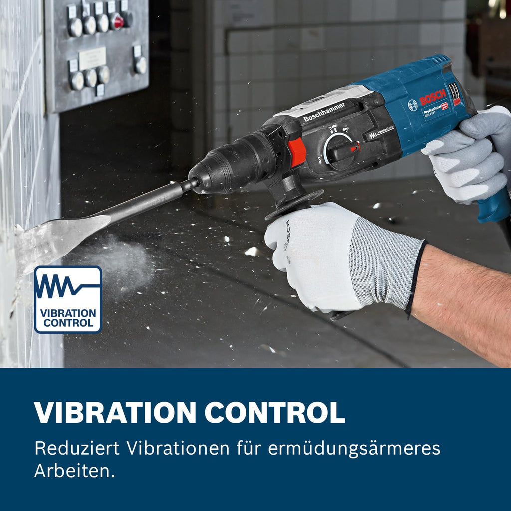 Bosch PRO Bohrhammer GBH 2-28 F (inkl. Zusatzhandgriff, Tiefenanschlag 210 mm, Maschinentuch, Schnellwechselbohrfutter, Wechs