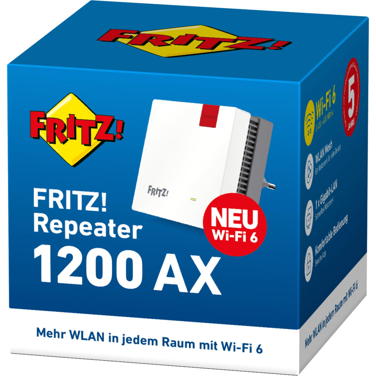 FRITZ!Repeater 1200 AX – WLAN Repeater mit Wi-Fi 6 & Mesh – Produktansicht 5