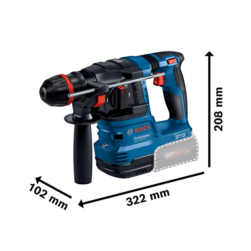 Bosch PRO 18 V System Akku-Bohrhammer GBH 18 V-22 X (inkl. L-BOXX 136) – Produktansicht 6