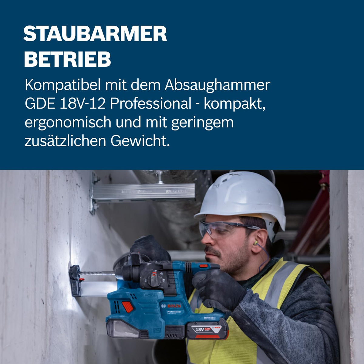 Bosch Professional 18 V System Akku Bohrhammer GBH 18 V-22 (mit SDS plus, inkl. 2x 4,0 Ah Akku, Schnellladegerät GAL 18 V-40,