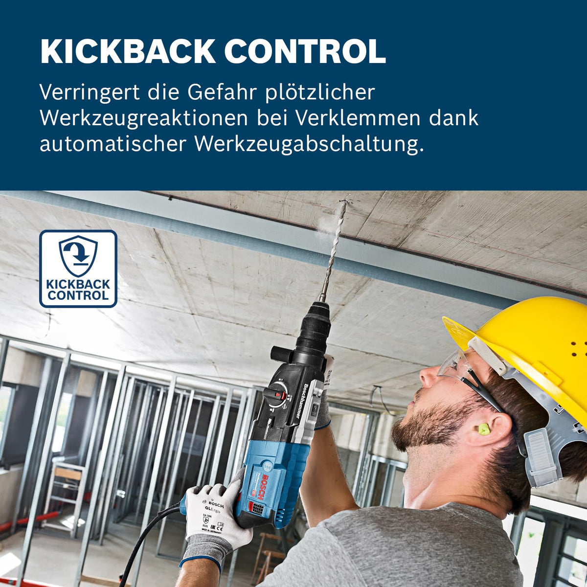 Bosch PRO Bohrhammer GBH 2-28 F (inkl. Zusatzhandgriff, Tiefenanschlag 210 mm, Maschinentuch, Schnellwechselbohrfutter, Wechs