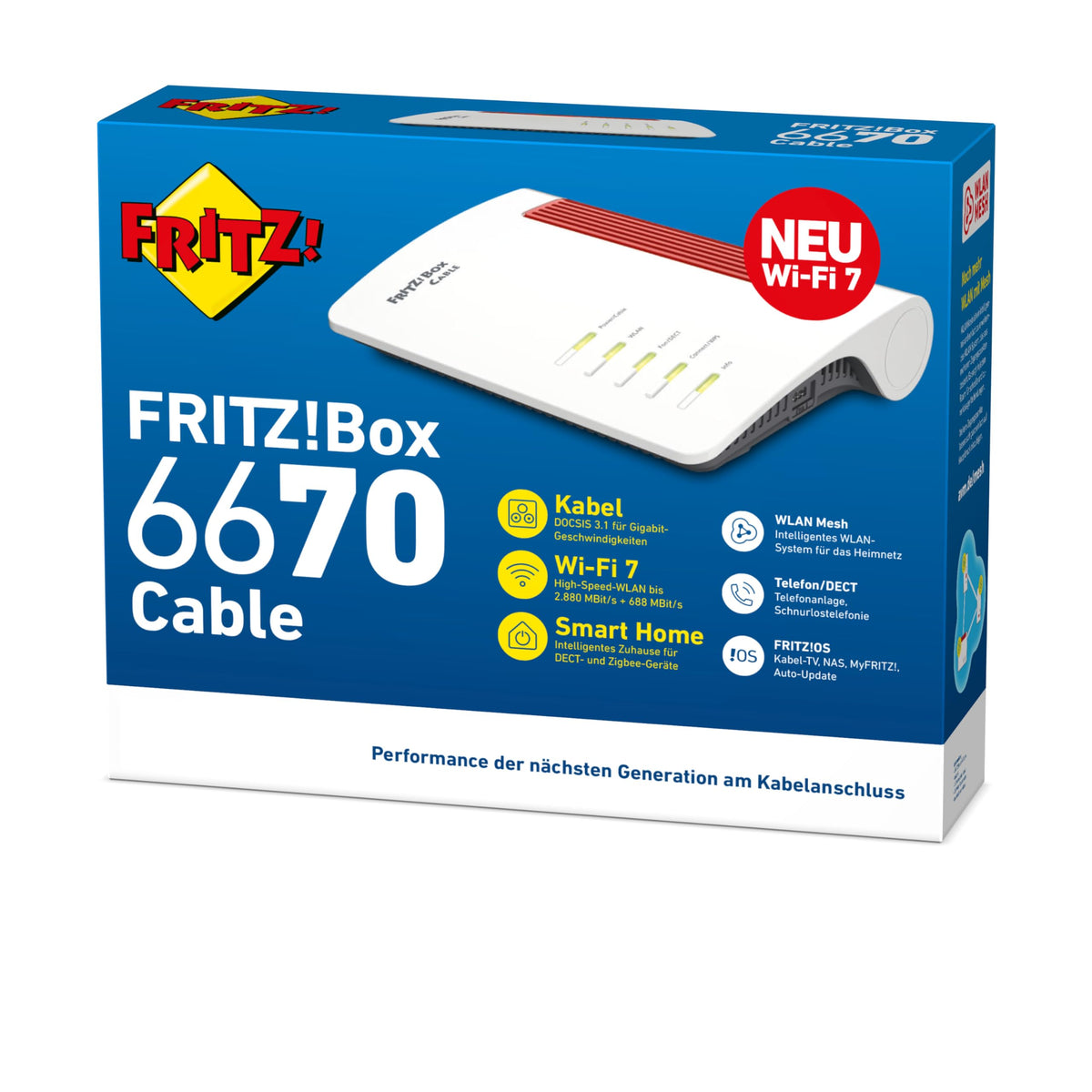 AVM FRITZ! Box 6670 Cable Router – DOCSIS 3.1 Modem, WiFi 7, 2.5G LAN, Zigbee-Integration – Produktansicht 5
