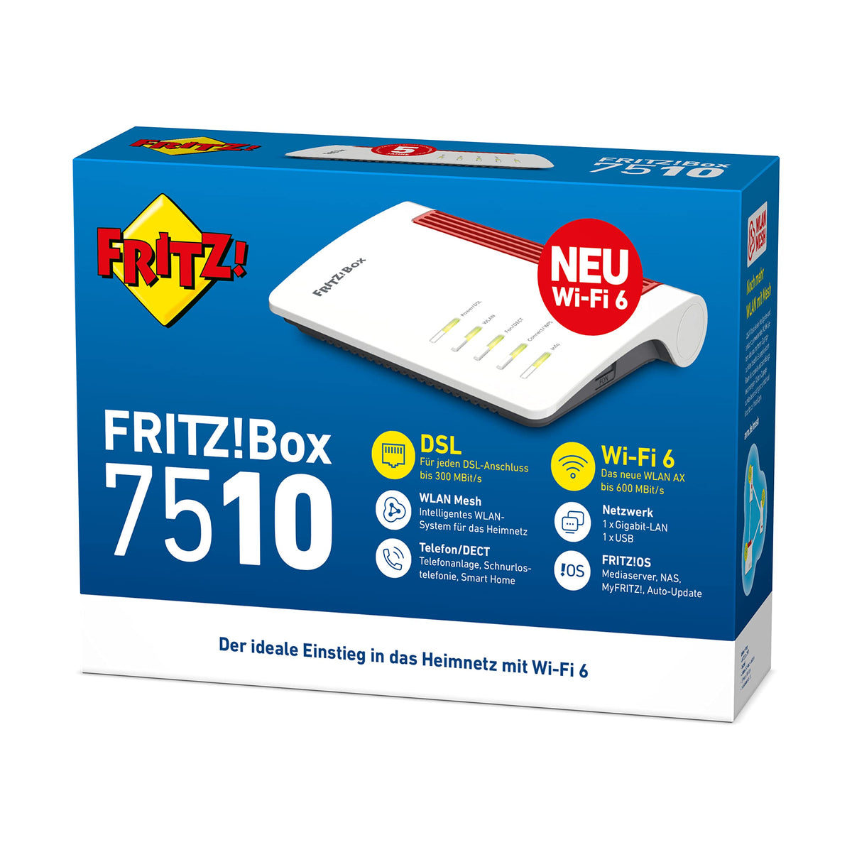 FRITZ! Box 7510 – WLAN Router mit Wi-Fi 6, VDSL Supervectoring & Mesh – Produktansicht 4
