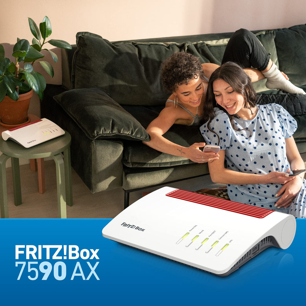 AVM FRITZ! Box 7590 AX WiFi 6 DSL Router – Mesh, DECT-Basis, Exklusive Edition mit USB-Stick – Produktansicht 4