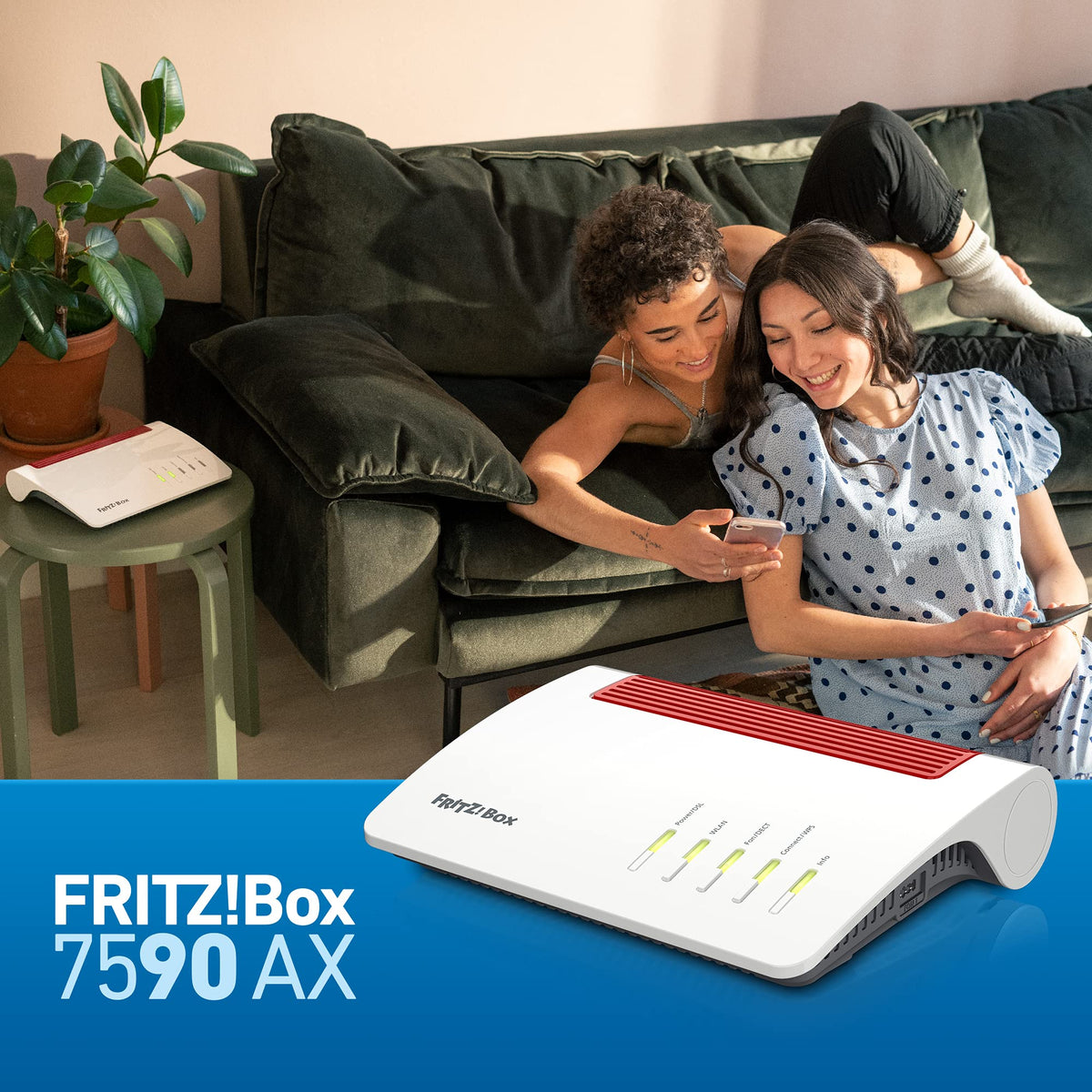 AVM FRITZ! Box 7590 AX WiFi 6 DSL Router – Mesh, DECT-Basis, Exklusive Edition mit USB-Stick – Produktansicht 4