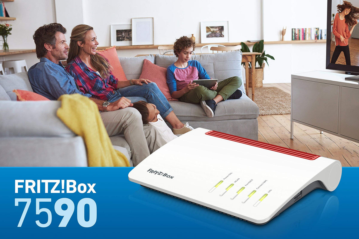 AVM FRITZ! Box 7590 Router – Dual-Band WLAN AC+N, VDSL/ADSL, DECT-Basis, Mediaserver – Produktansicht 3