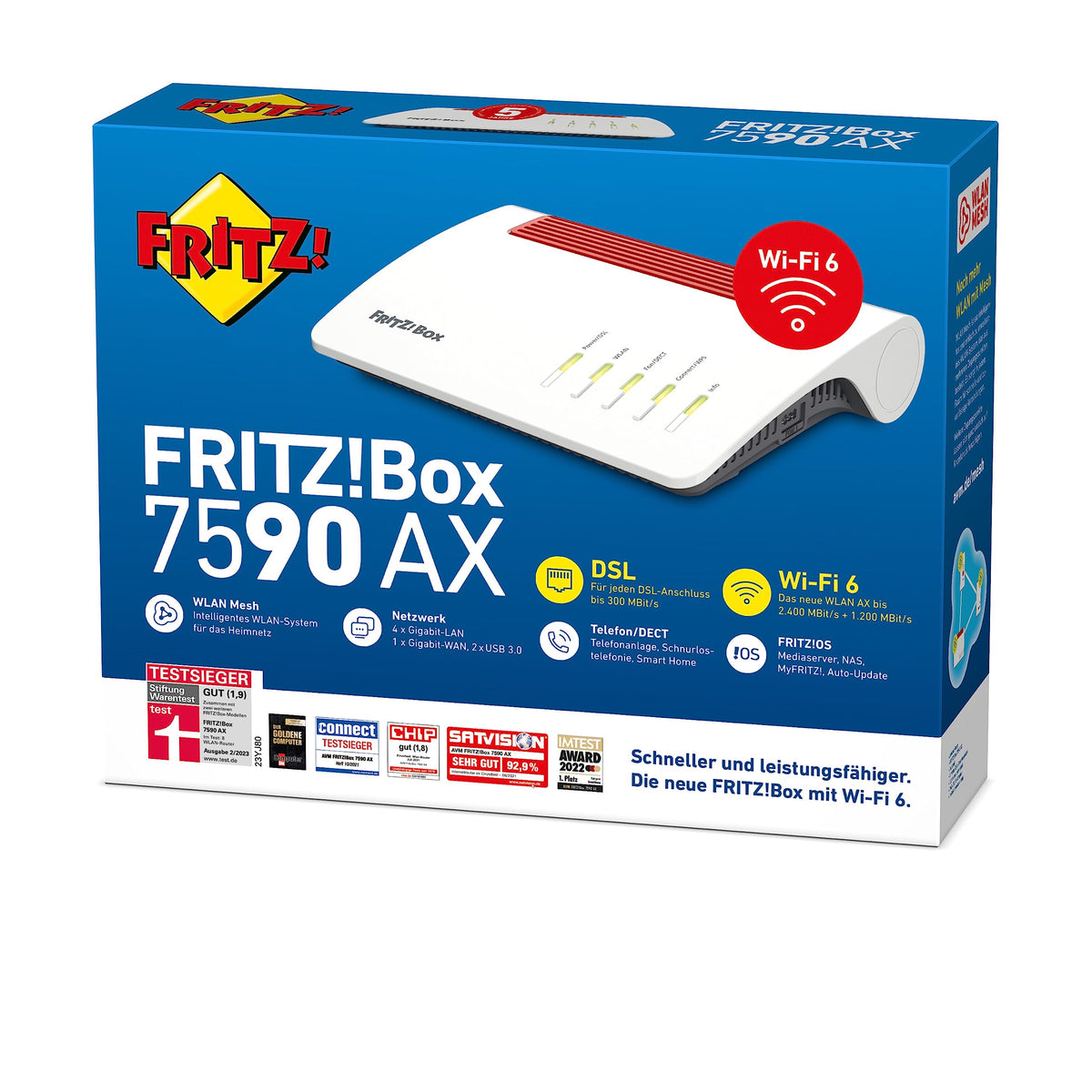FRITZ! Box 7590 AX – Wi-Fi 6 DSL-Router mit Mesh, DECT-Basis & Supervectoring – Produktansicht 5