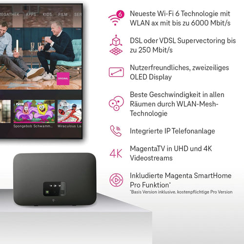 Deutsche Telekom Speedport Smart 4R WiFi 6 Mesh Router mit smarter WiZ Lampe – Starter-Set für Zuhause – Produktansicht 2