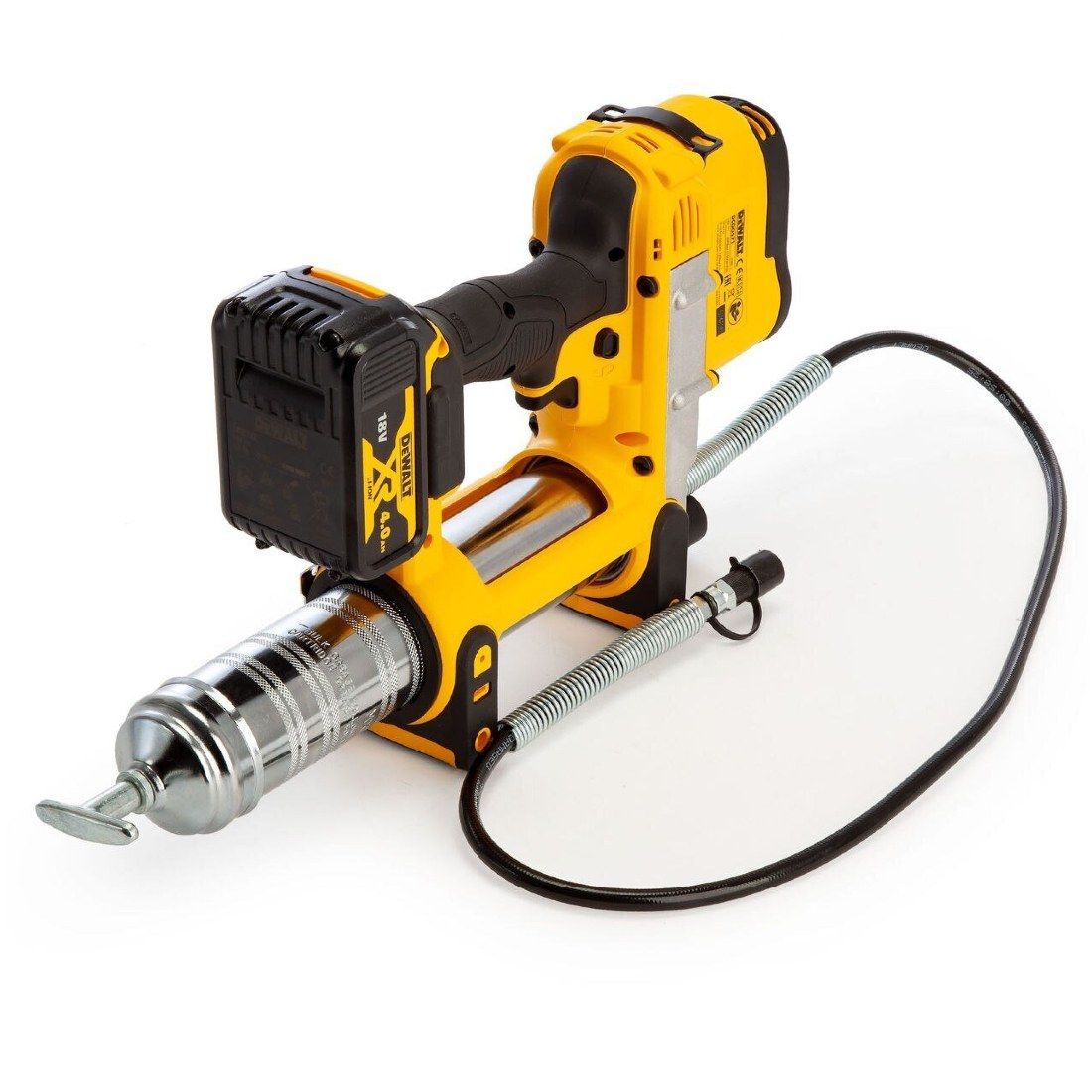DeWalt DCGG571M1-GB 18 V XR Akku Fettpresse inkl. 1x 4,0 Ah Akkus – Produktansicht 2