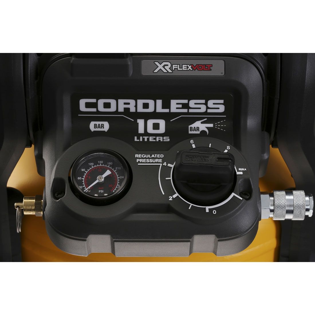DeWalt DCC1054T2-GB 54 V XR FLEXVOLT Akku 10L Luftkompressor inkl. 2x DCB546 Akkus – Produktansicht 3