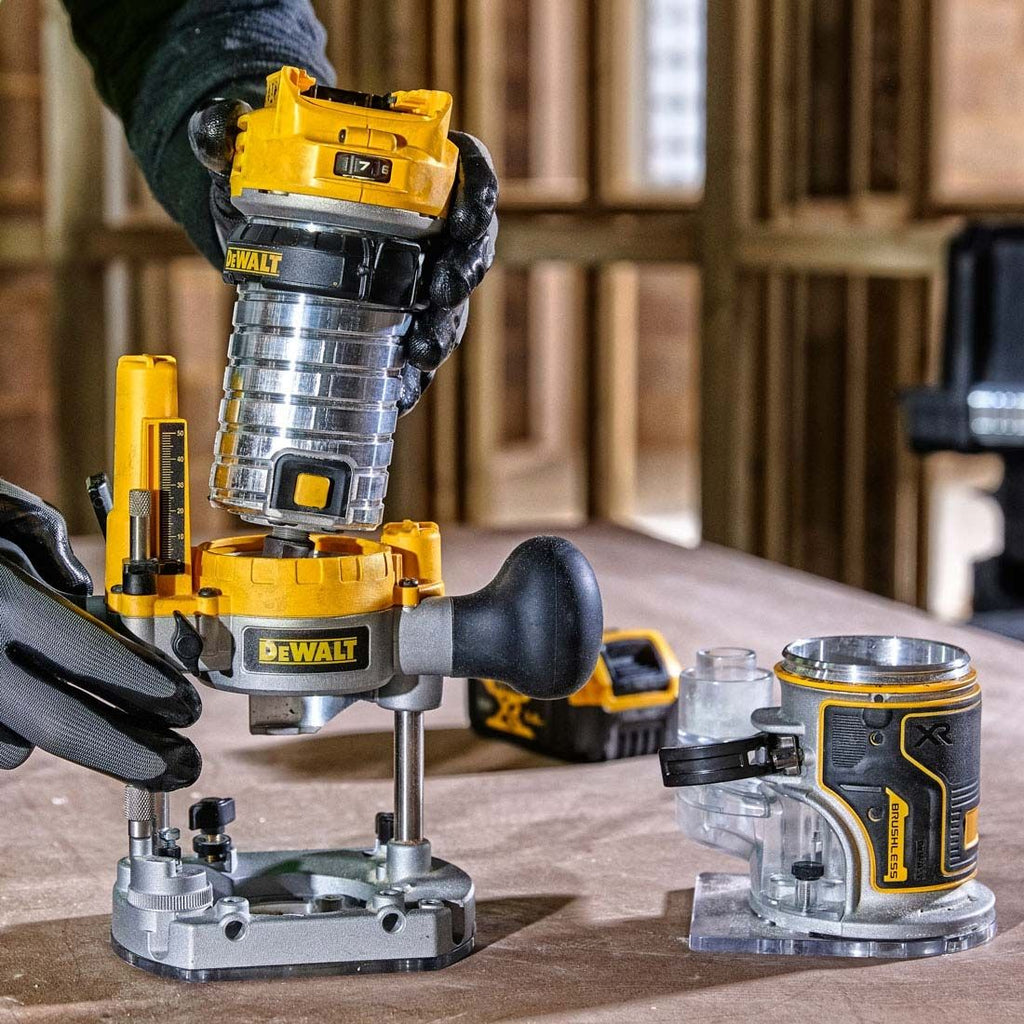 DeWalt DCW604NT-XJ 18 V XR bürstenlos 1/4" Router ohne Akku und Ladegerät in TSTAK-Koffer – Produktansicht 7
