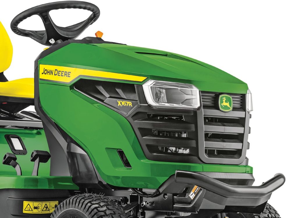 John Deere X167R Rasentraktor mit 107 cm Mähdeck – Produktansicht 3