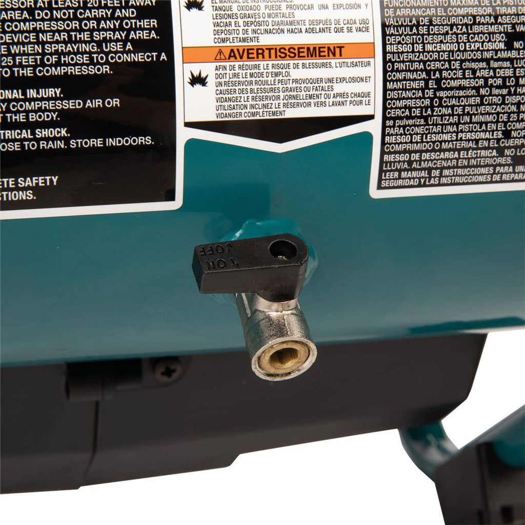 Makita AC001GZ 40 V Max XGT geräuscharme Serie bürstenlos 7.6L Luftkompressor ohne Akku und Ladegerät – Produktansicht 6