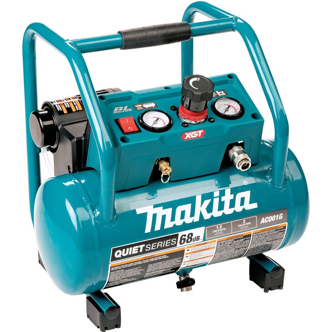 Makita AC001GZ 40 V Max XGT geräuscharme Serie bürstenlos 7.6L Luftkompressor ohne Akku und Ladegerät – Produktansicht 1