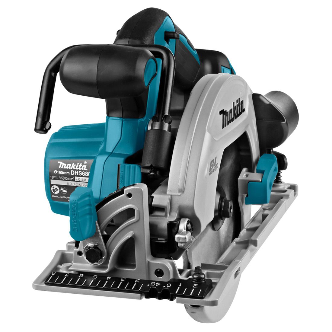 Makita DHS680ZJ 18 V LXT bürstenlos Handkreissäge 165 mm ohne Akku und Ladegerät im Makpac Transportkoffer – Produktansicht 4