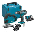 Makita DLX2134TJ 18 V LXT Doppelset DJV180 Stichsäge & DHP482 Schlagbohrschrauber inkl. 2x 5,0 Ah Akkus – Produktansicht 1