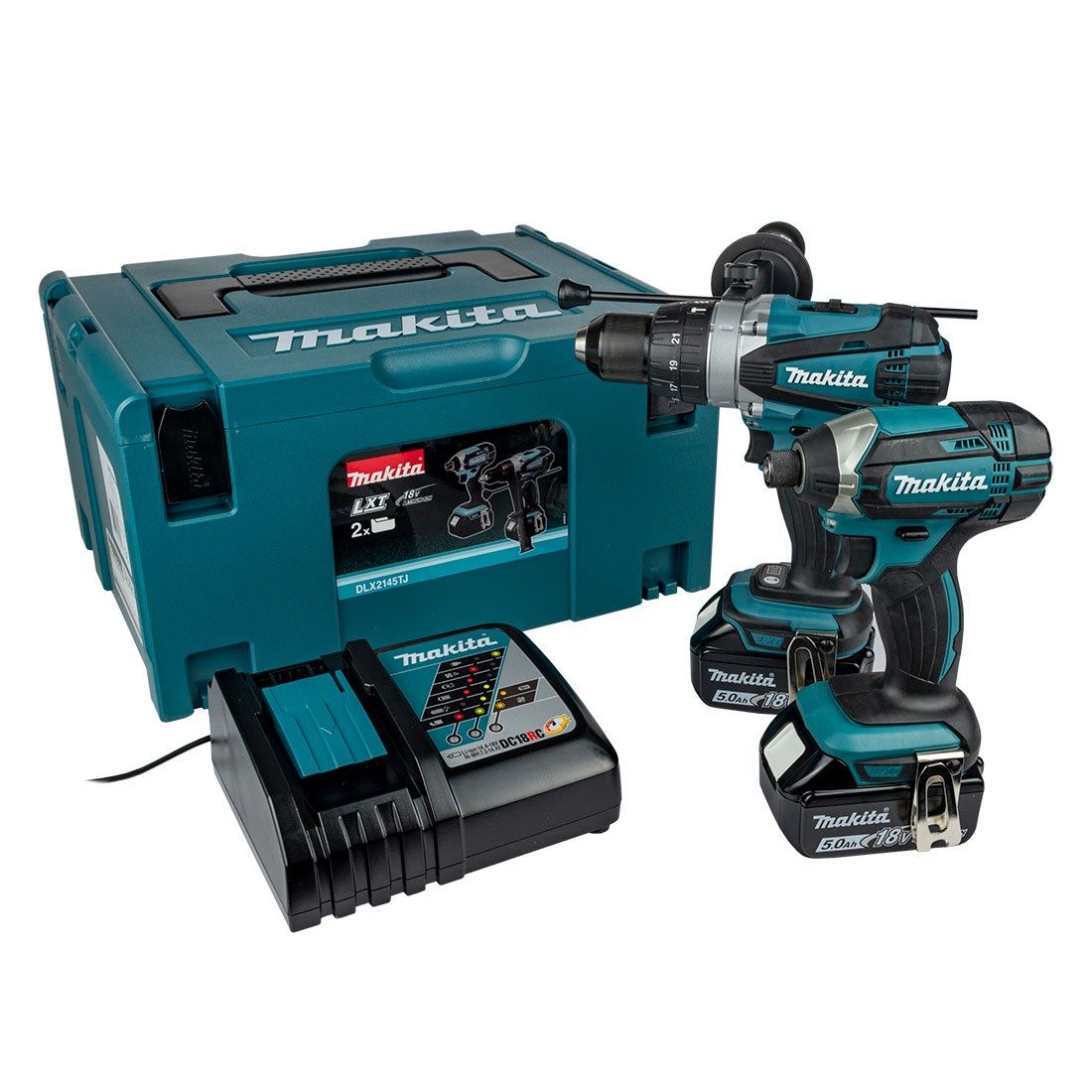 Makita DLX2145TJ 18 V Akku Doppelset DHP458 Schlagbohrschrauber & DTD152 Schlagschrauber inkl. 2x 5,0 Ah Akkus – Produktansic