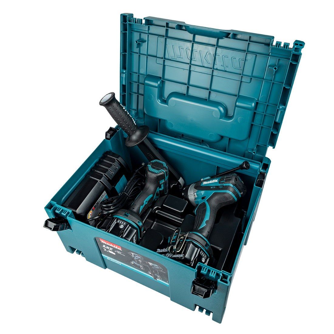Makita DLX2145TJ 18 V Akku Doppelset DHP458 Schlagbohrschrauber & DTD152 Schlagschrauber inkl. 2x 5,0 Ah Akkus – Produktansic